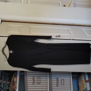 Faux wrap little black dress